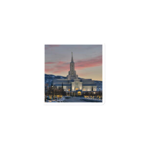 Pink Skies and Tree Lights | Bountiful Utah Temple Magnet