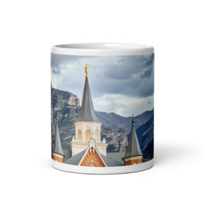 Moronis Trumpet to the Mountains | Provo City Center Utah Temple Mug